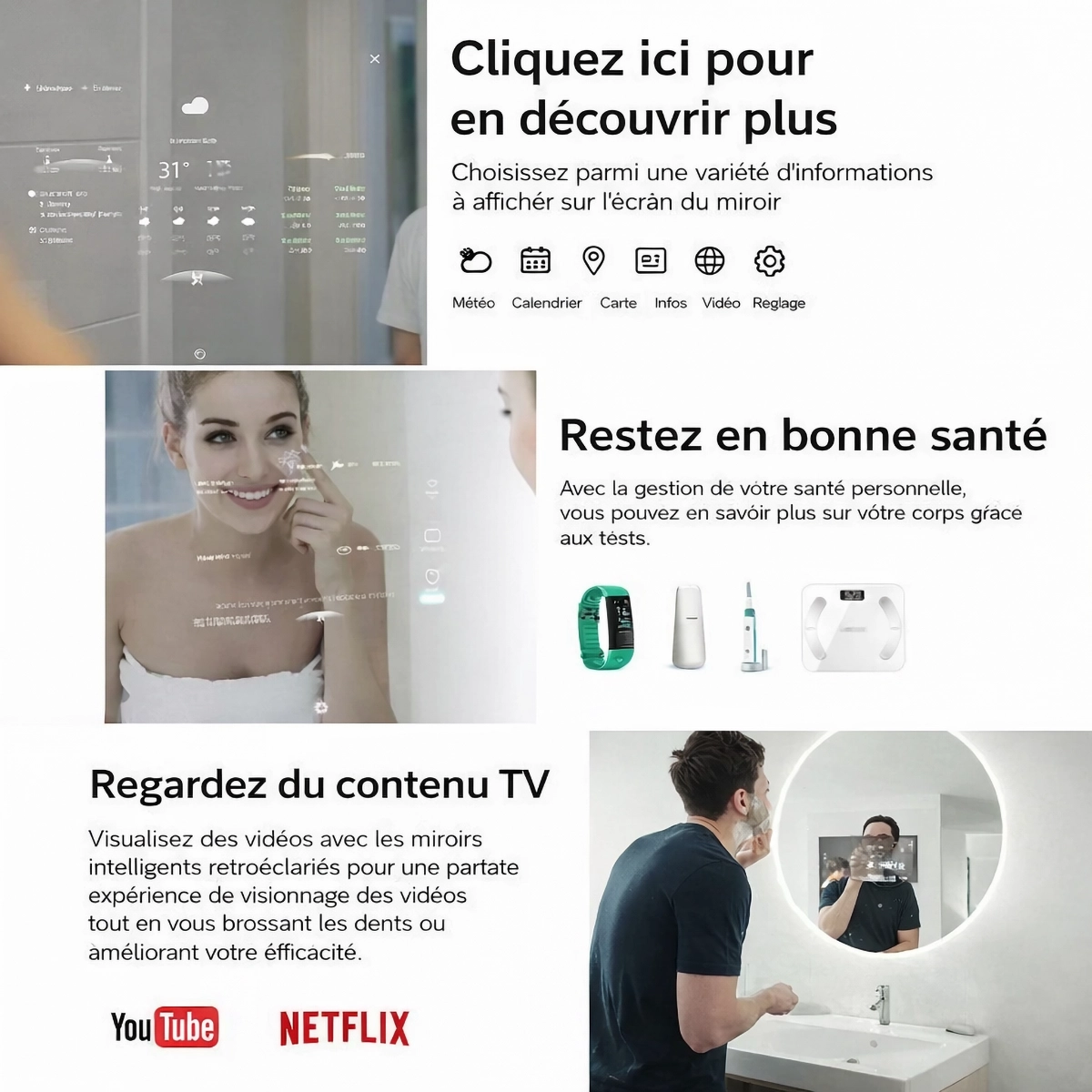 Miroir connecté intelligent Angel